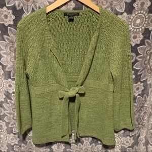 C’est City Medium Green Cardigan with Tie Front